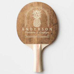 Raquette De Ping Pong Arche de mariage au ananas en bois de pine recyclé