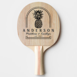 Raquette De Ping Pong Arche de mariage en bois de frêne blanc et ananas 
