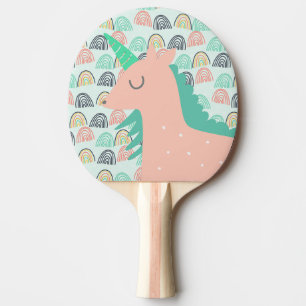 Raquette De Ping Pong Arcs-en-ciel et licornes