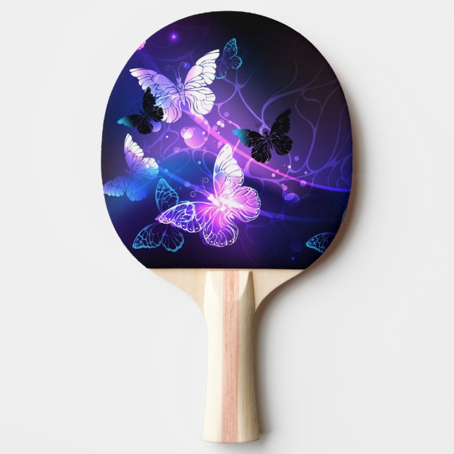Raquette De Ping Pong Arrière - plan avec papillons de nuit (Devant)