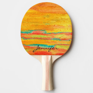 Raquette De Ping Pong Arrière - plan coloré moderne de grain de bois
