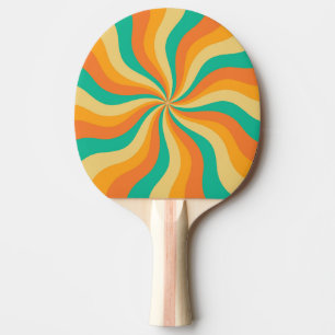 Raquette De Ping Pong Arrière - plan coloré Retro les années 70 Sunburst