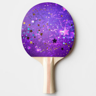 Raquette De Ping Pong Arrière - plan de feuille violet avec étoiles