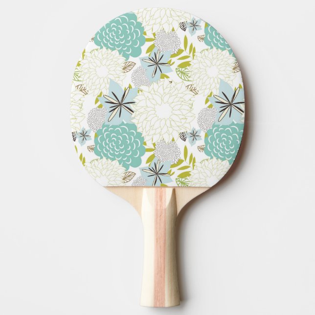 Raquette De Ping Pong arrière - plan floral (Devant)