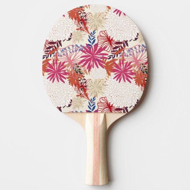 Raquette De Ping Pong Arrière - plan floral 3 (Devant)