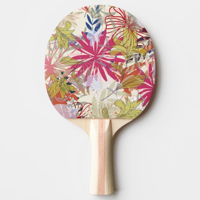 Raquette De Ping Pong Arrière - plan floral 6 (Devant)