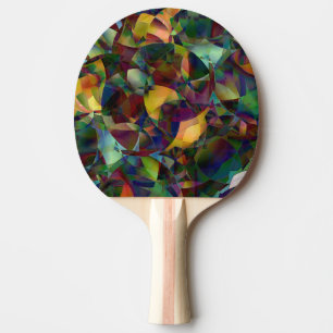 Raquette De Ping Pong Art abstrait coloré et kaléidoscopique