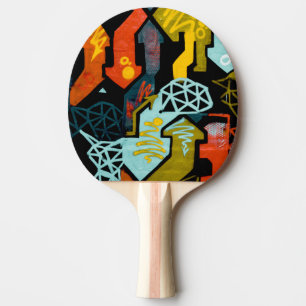 Raquette De Ping Pong Art Abstrait des flèches Ping Paddles Ping Pong