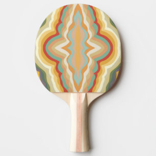 Raquette De Ping Pong Art abstrait géométrique ondulé Pop Art Rétro