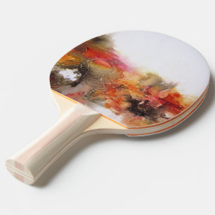 Raquette De Ping Pong Art Abstrait rouge Brown orange blanc