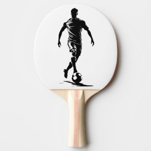Raquette De Ping Pong Art de palette de joueur de football silhouette mi