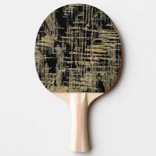 Raquette De Ping Pong Art moderne noir et or