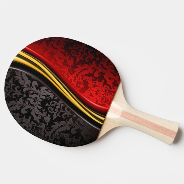 Raquette De Ping Pong art noir rouge élégant de vecteur (Côté)