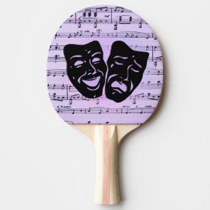Raquette De Ping Pong Arts Unite Purple Musique et masques de théâtre