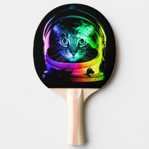 Raquette De Ping Pong astronaute de chat coloré