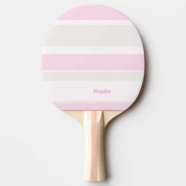 Raquette De Ping Pong Asymmetric Stripes Lines Grey Pink White (Devant)