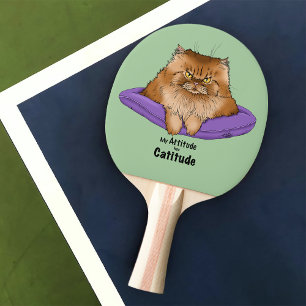 Raquette De Ping Pong Attitude de chat drôle