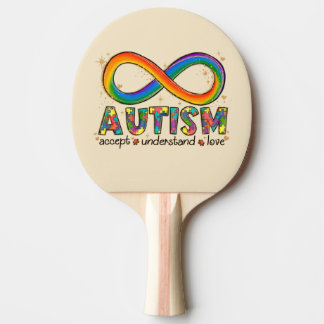 Raquette De Ping Pong Autisme Symbole Infini Accepter, Comprendre, Amour