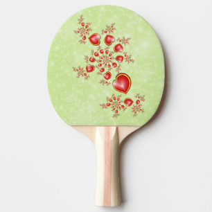 Raquette De Ping Pong Avec beaucoup d'amour Rouge Jaune Motif de Coeurs