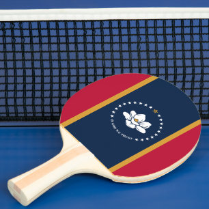 Raquette de ping pong avec le drapeau du Mississip
