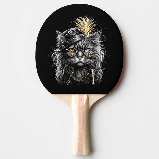 Raquette De Ping Pong Awesome Steampunk Cat  (Devant)