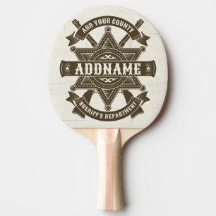 Raquette De Ping Pong Badge de Rifles Adjoint Old West Sheriff Personnal