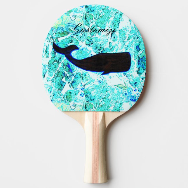 Raquette De Ping Pong baleine noire bleu Thunder_Cove (Devant)