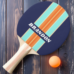 Raquette De Ping Pong Bande de rallye de style vintage rétro avec nom