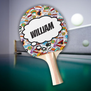 Raquette De Ping Pong Bande dessinée personnalisée amusante