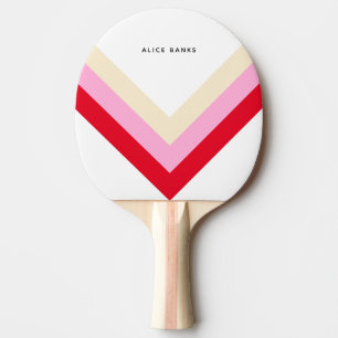 Raquette De Ping Pong Bandes de blocs de couleurs géométriques arc-en-ci