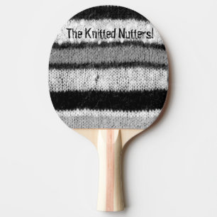 Raquette De Ping Pong bandes noires et blanches tricotées