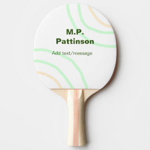 Raquette De Ping Pong Bandes orange vertes ajouter le nom message texte 