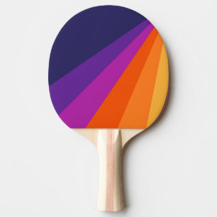 Raquette De Ping Pong Bandes rétro en diagonale violette et orange