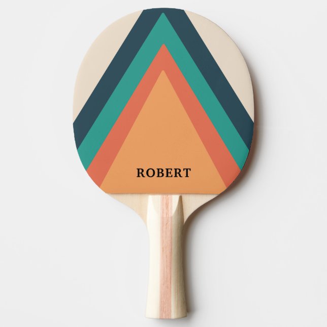 Raquette De Ping Pong Bandes rétro stylées Cool personnalisées (Devant)