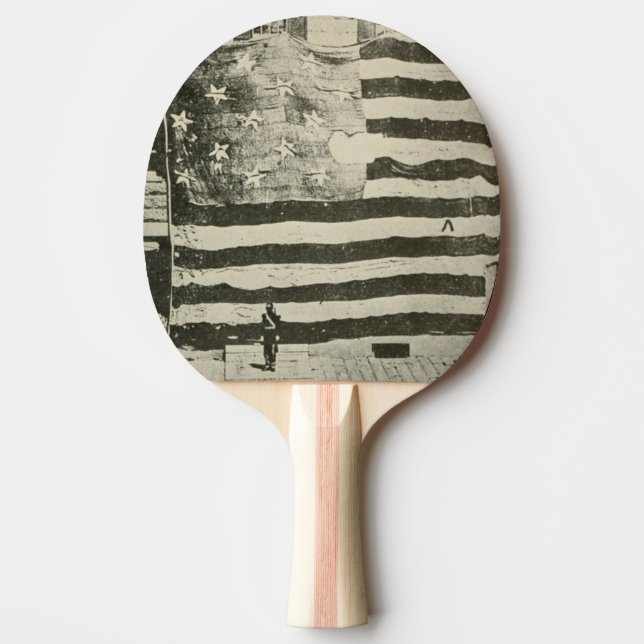 Raquette De Ping Pong Bannière étoilée : drapeau américain à l'écran (Devant)