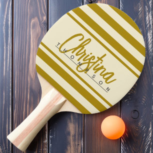 Raquette De Ping Pong Bannière Polo Mi-Siècle Désert Sage Nom Peint