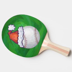 Raquette De Ping Pong Baseball à Santa Hat sur Green