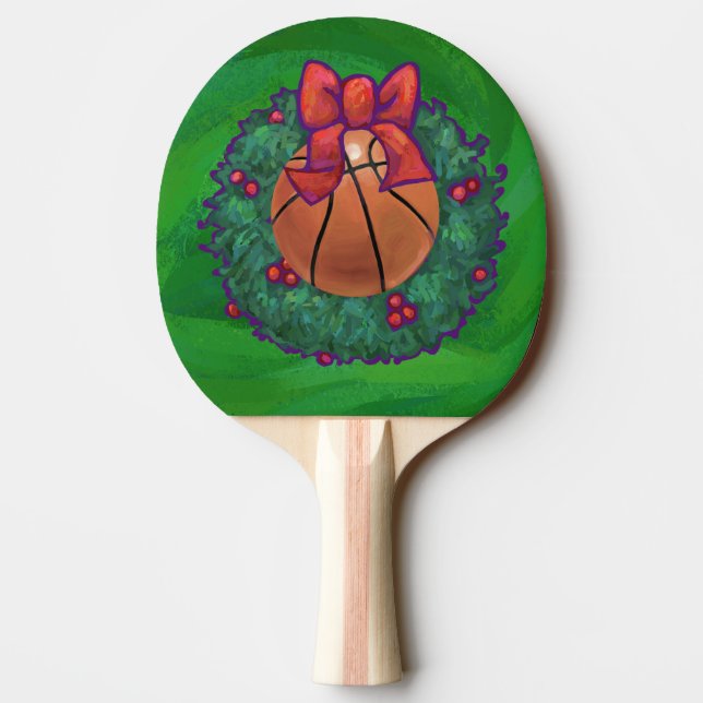 Raquette De Ping Pong Basket-ball en couronne de Noël (Dos)