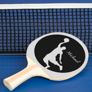 Raquette De Ping Pong Basket-ball noir argent Slam Dunk Personnalisé