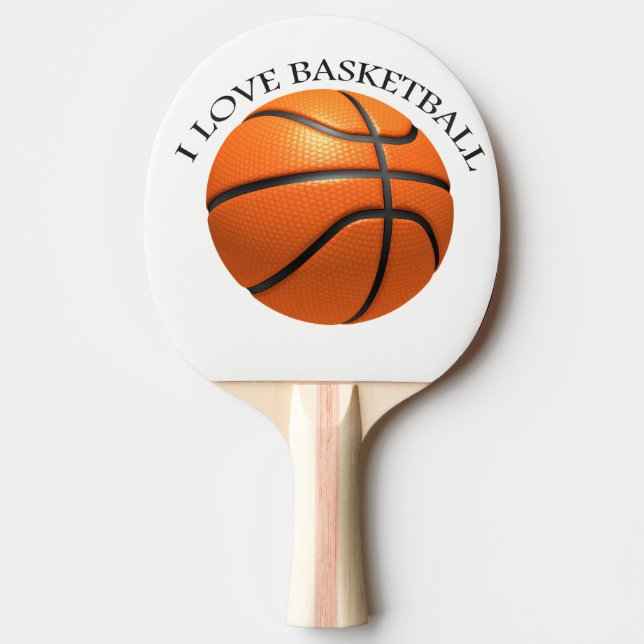 Raquette De Ping Pong Basket en cuir orange et noir personnalisé (Devant)