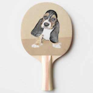 Raquette De Ping Pong Basset Hound Peinture Chiot - Art Chien original