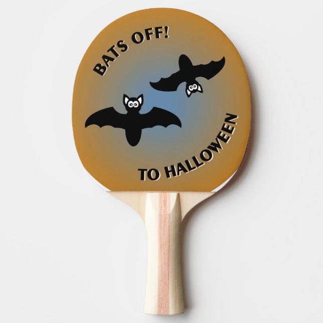 Raquette De Ping Pong Bats d'Halloween bleu orange (Devant)