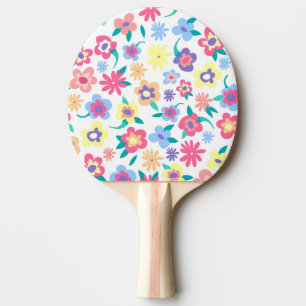 Raquette De Ping Pong Beau bol motif aux fleurs de printemps colorées