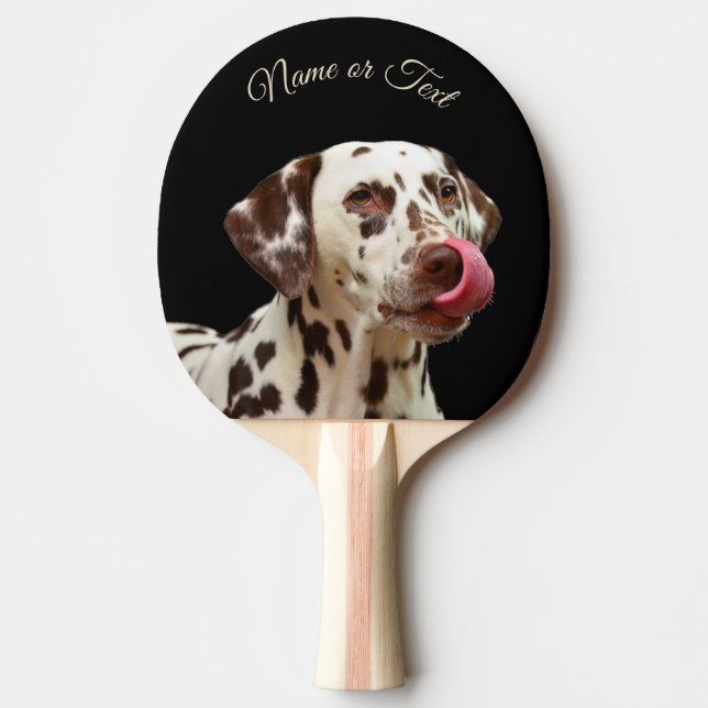 Raquette De Ping Pong Beau Chien Dalmatien Tan Brown Élégant Noir (Devant)