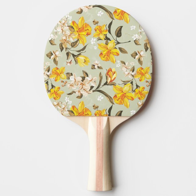 Raquette De Ping Pong Beau motif floral lumineux élégant (Devant)