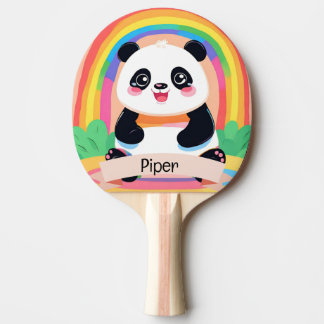 Raquette De Ping Pong Bébé mignon Panda arc-en-ciel