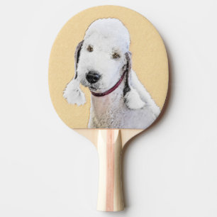 Raquette De Ping Pong Bedlington Terrier Peinture - Art Chien original