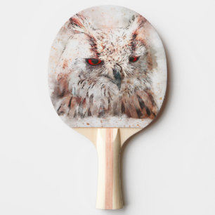 Raquette De Ping Pong Belle Chouette d'accentuation de la rouille