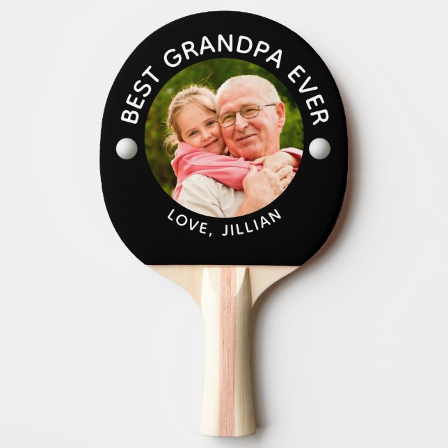Raquette De Ping Pong BEST GRANDPA JAMAIS photo personnalisée (Devant)