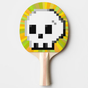 Raquette De Ping Pong Big Donut pop art psychédélique jaune